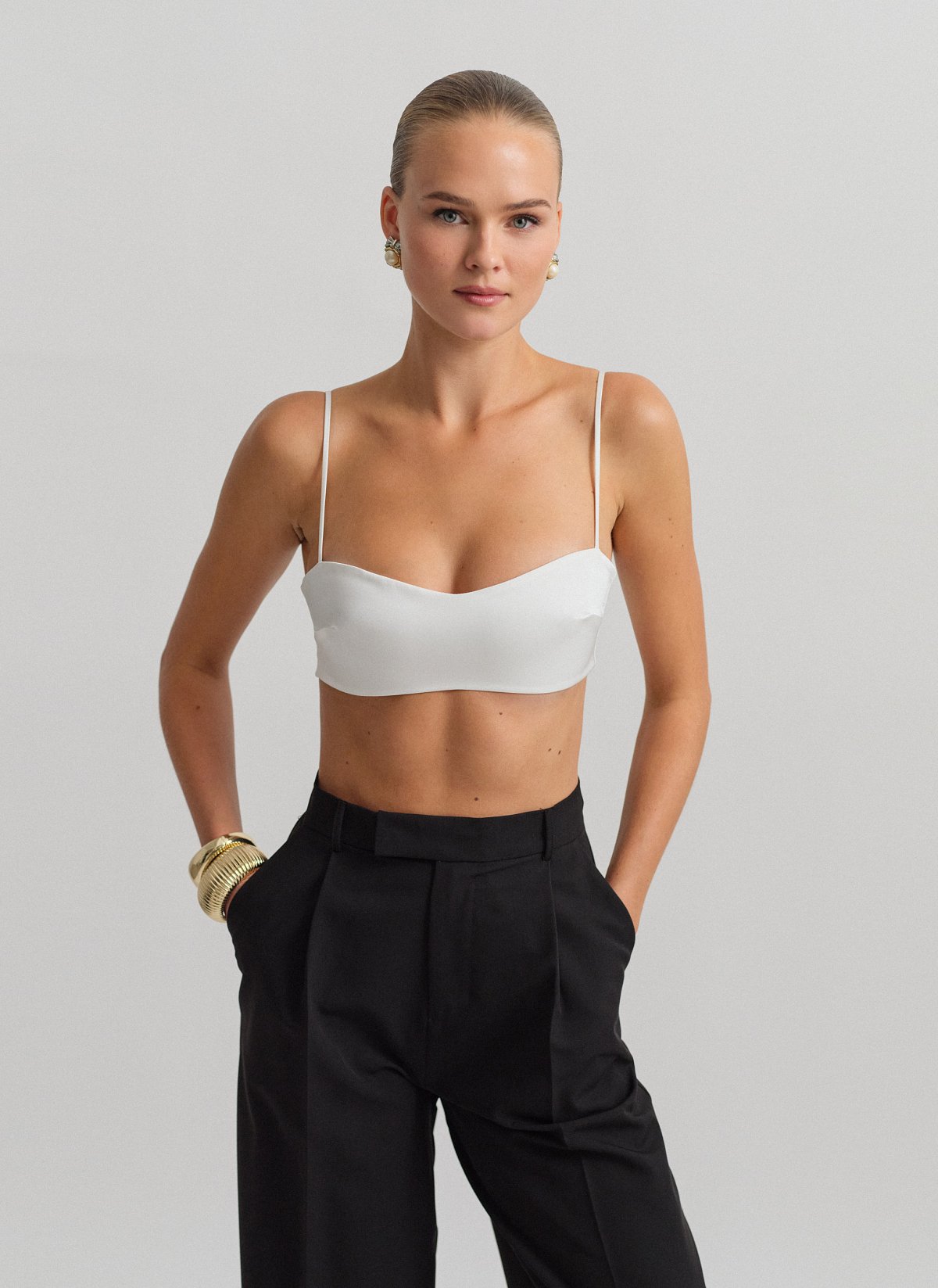 Σατέν bustier crop τοπ-21