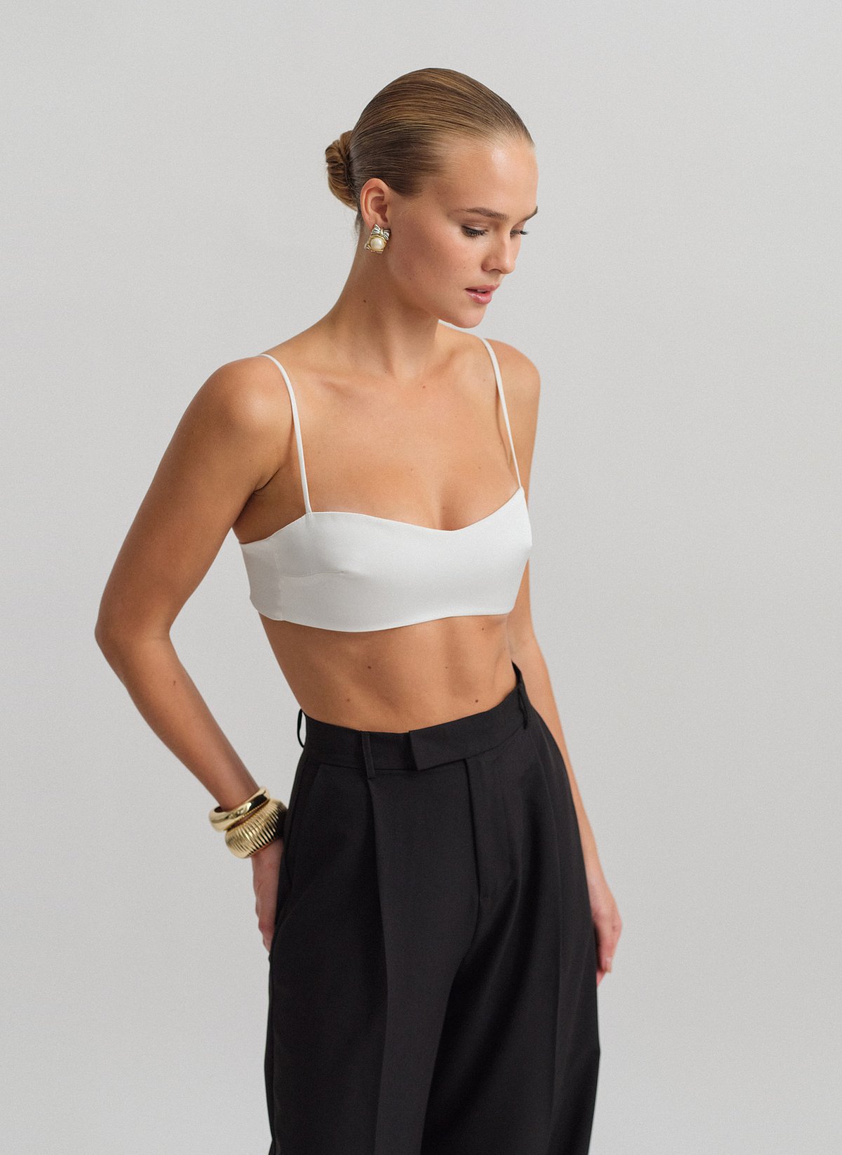Σατέν bustier crop τοπ-19