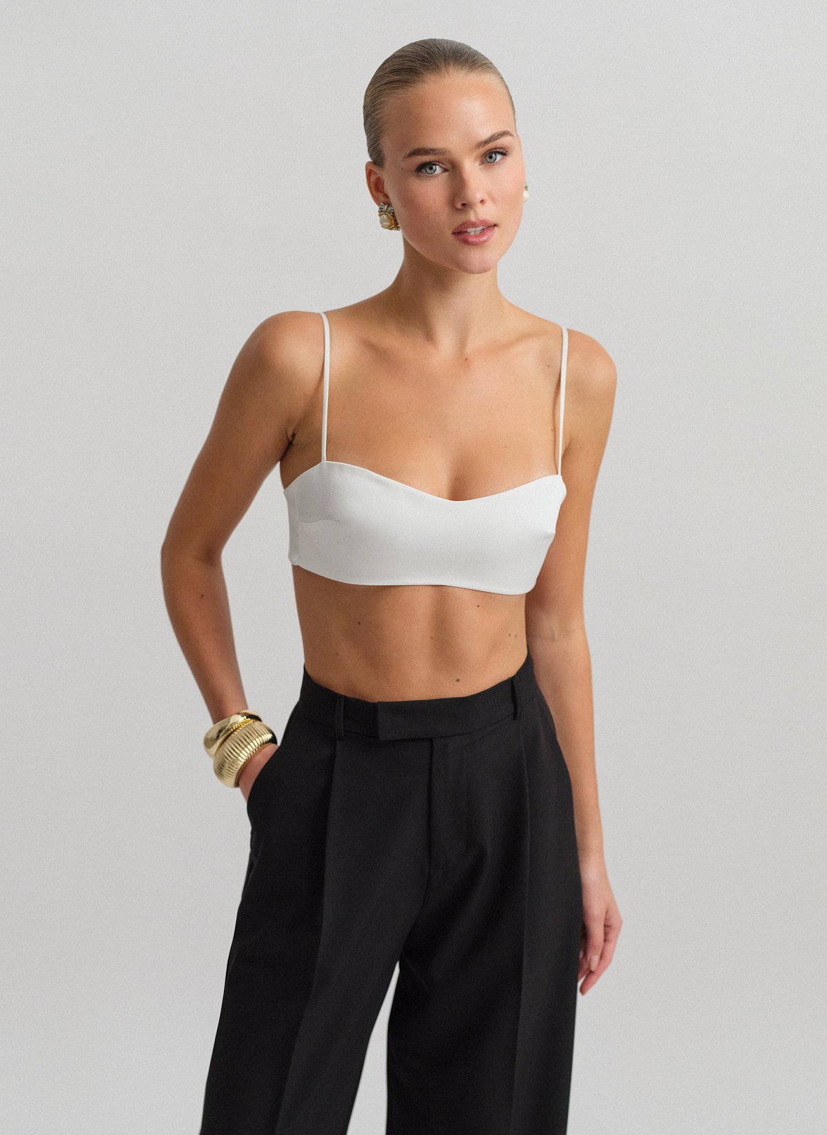 Σατέν bustier crop τοπ-20