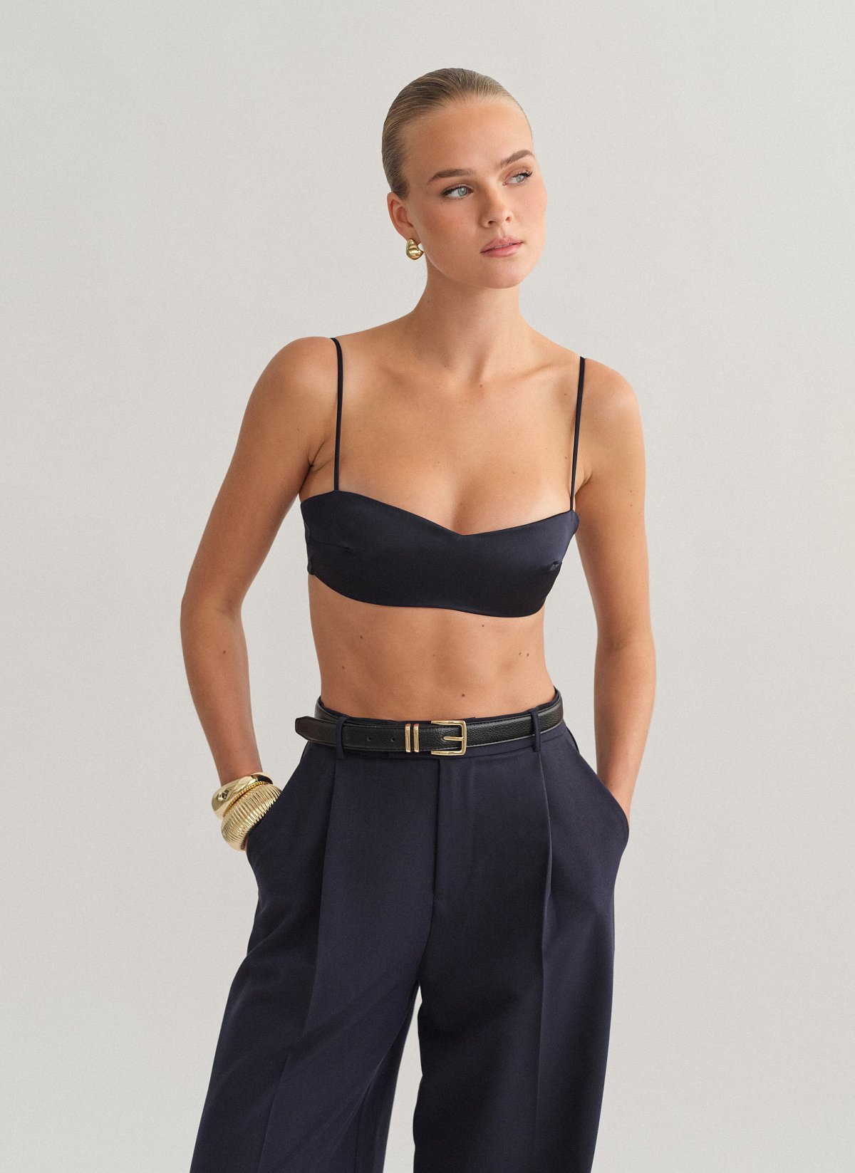 Σατέν bustier crop τοπ-24