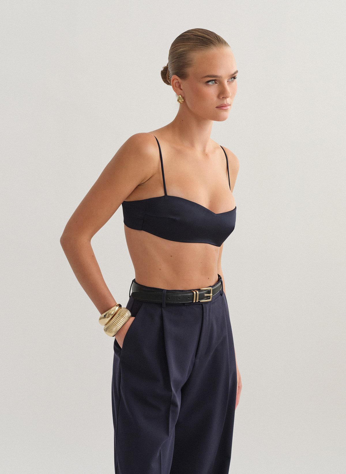 Σατέν bustier crop τοπ-23