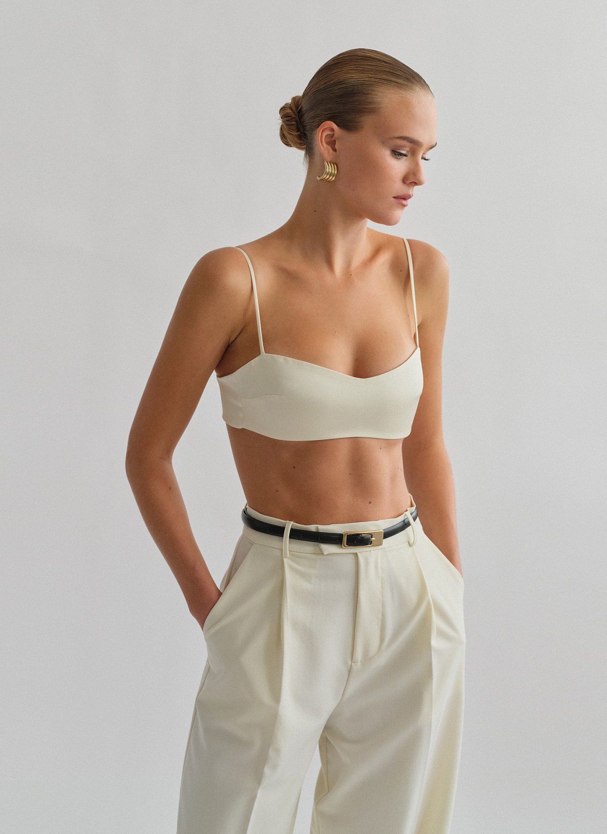 Σατέν bustier crop τοπ-14
