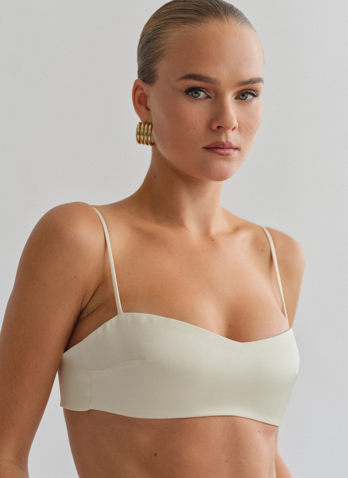 Σατέν bustier crop τοπ-13