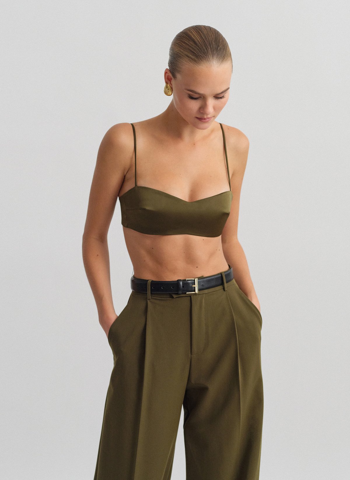 Σατέν bustier crop τοπ-1
