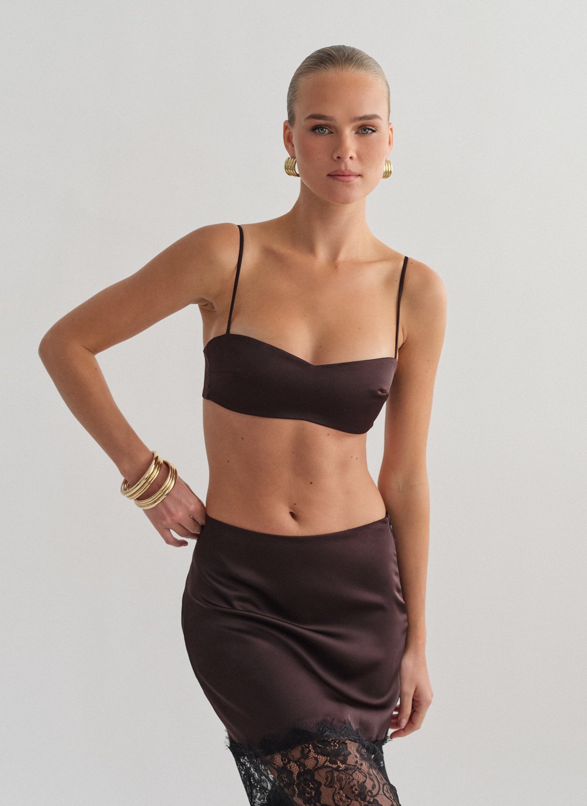 Σατέν bustier crop τοπ-9
