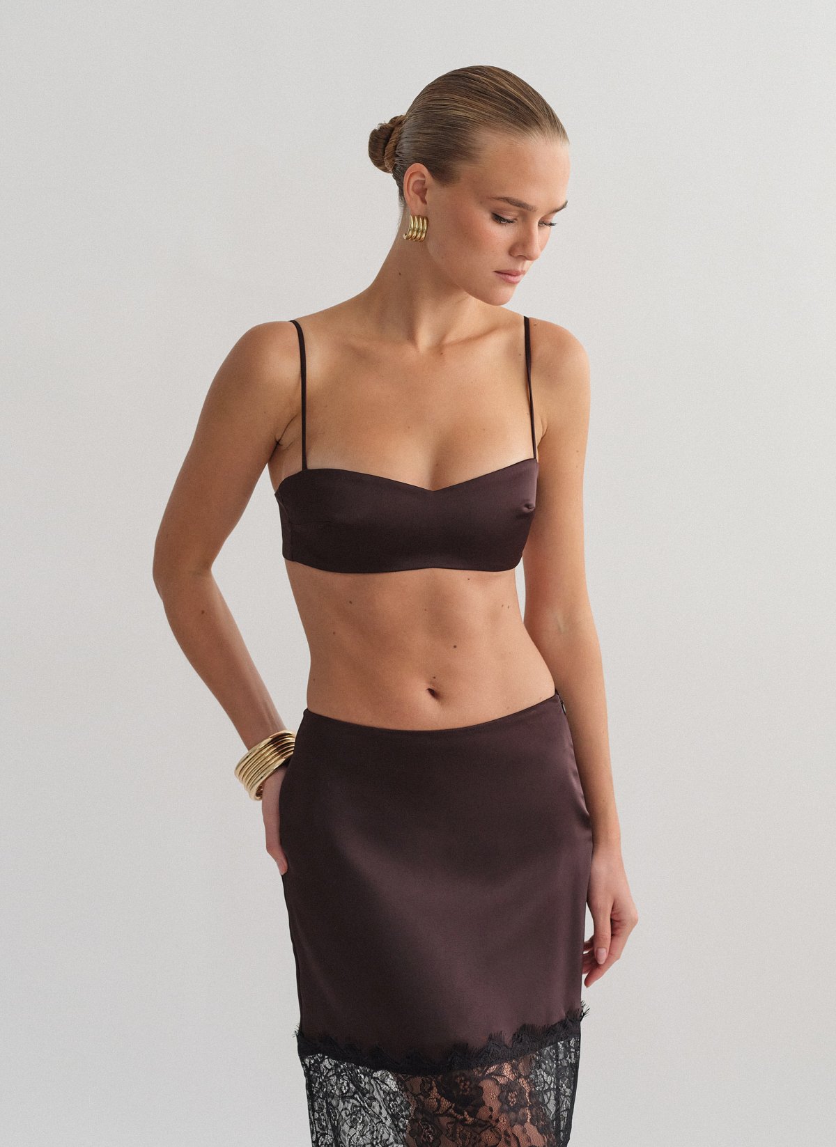 Σατέν bustier crop τοπ-8