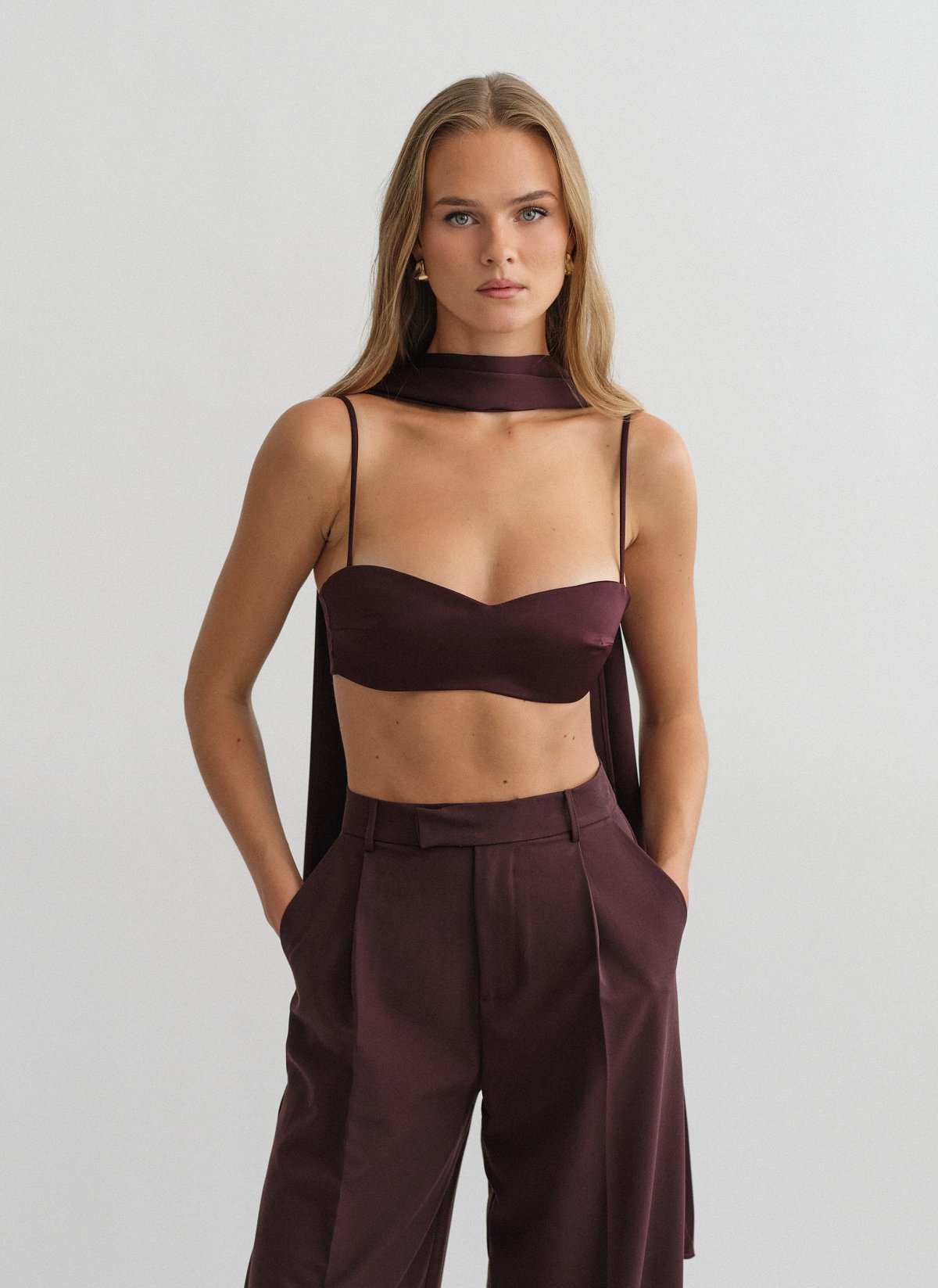 Σατέν bustier crop τοπ-4