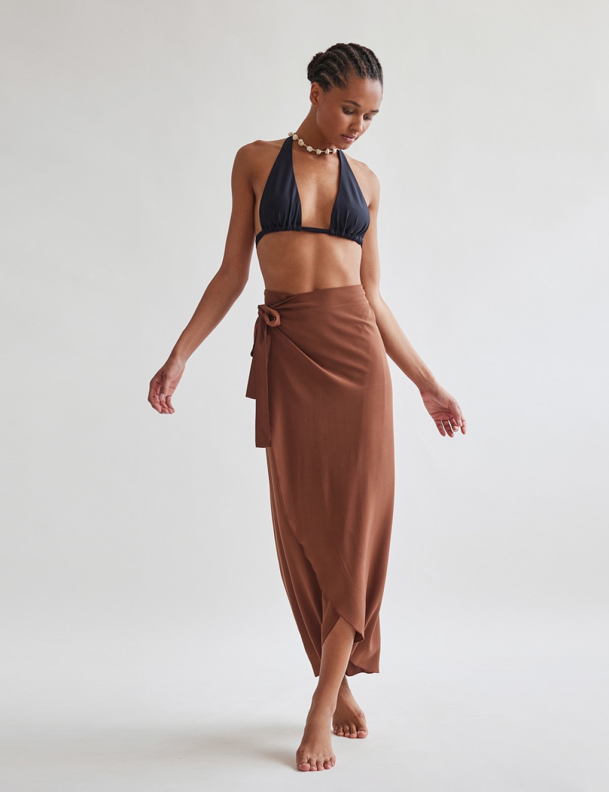 Wrap skirt with belt-5