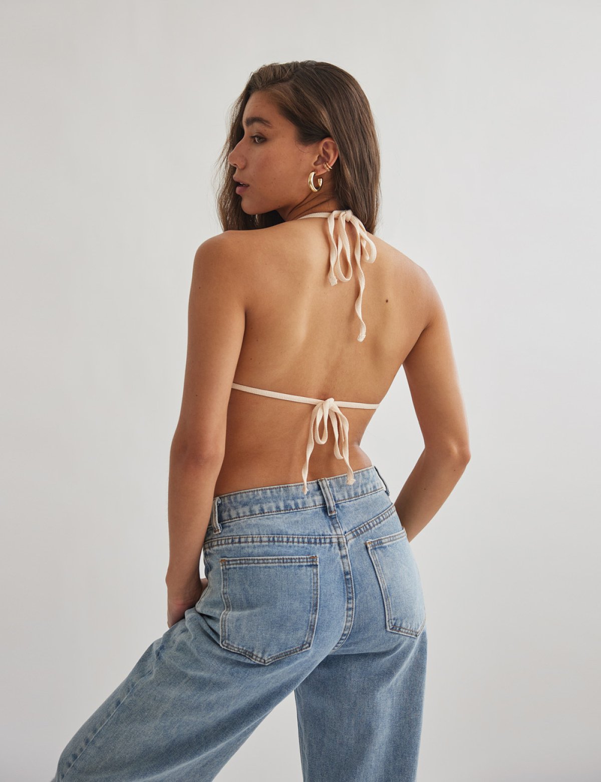 Textured openback crop top-2