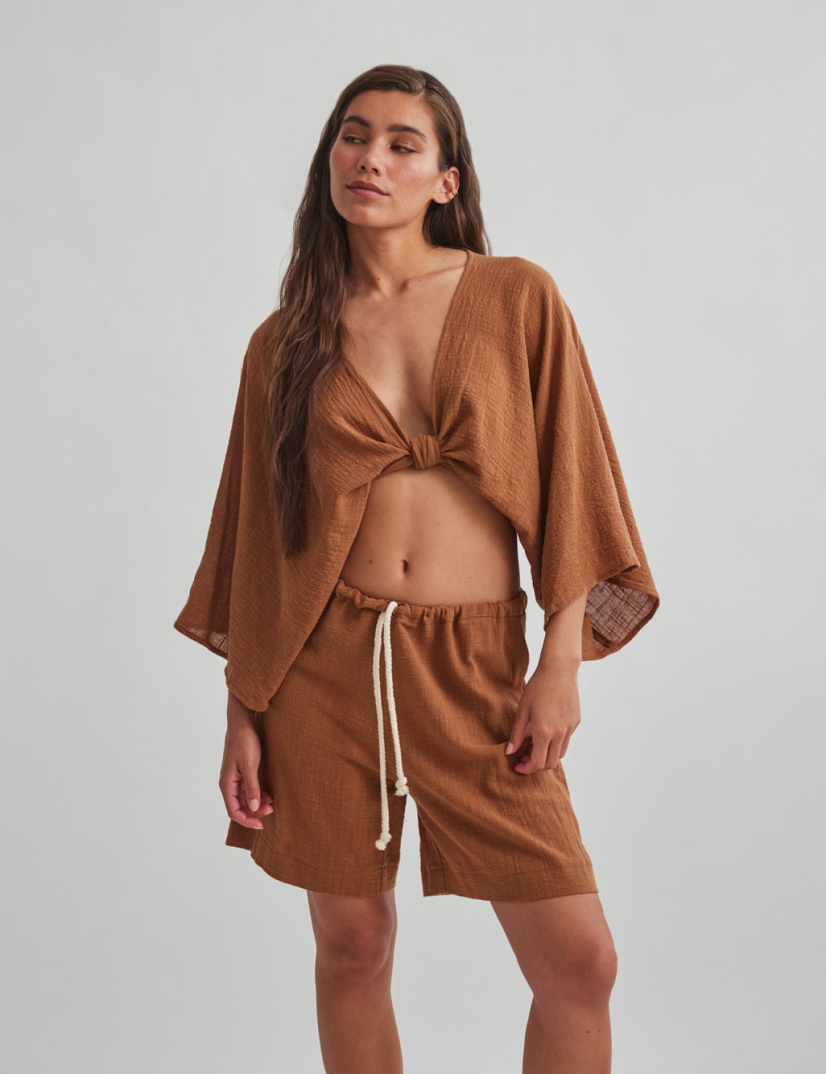 Loose bermuda shorts with drawstring-1