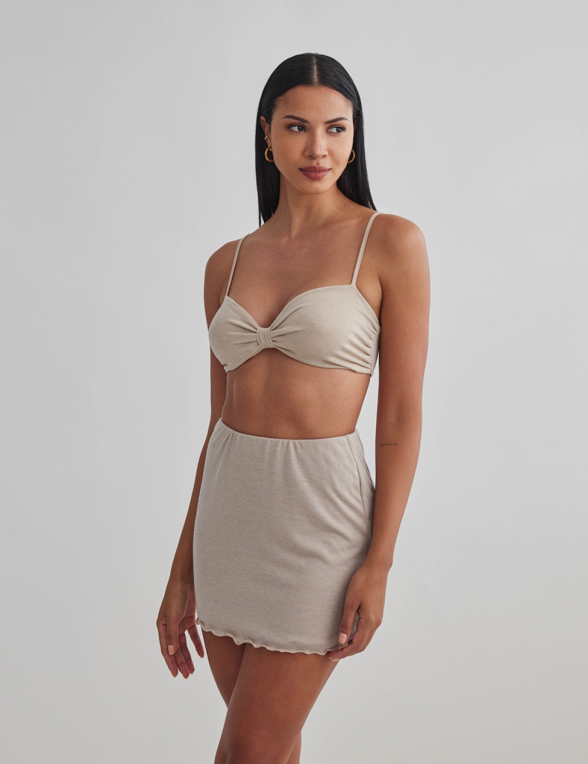 Ruched crop top with knot-2