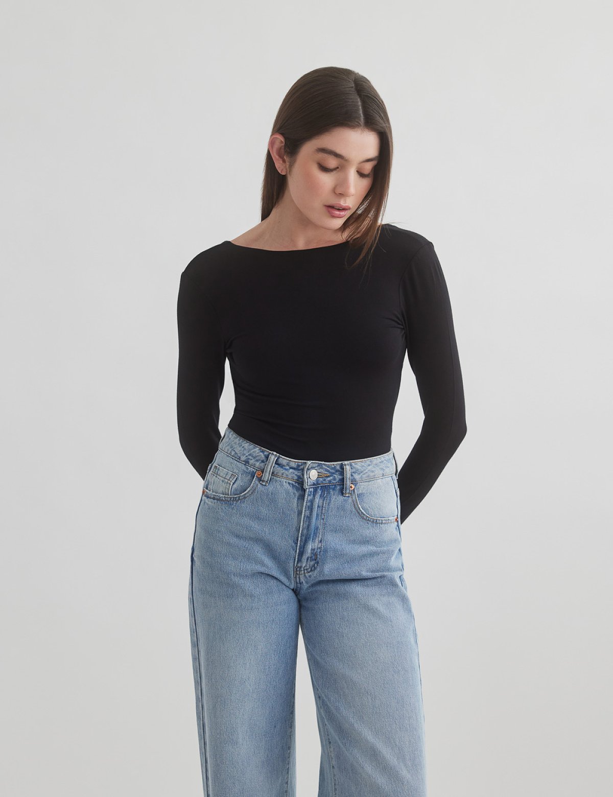 Bamboo longsleeve openback bodysuit-1