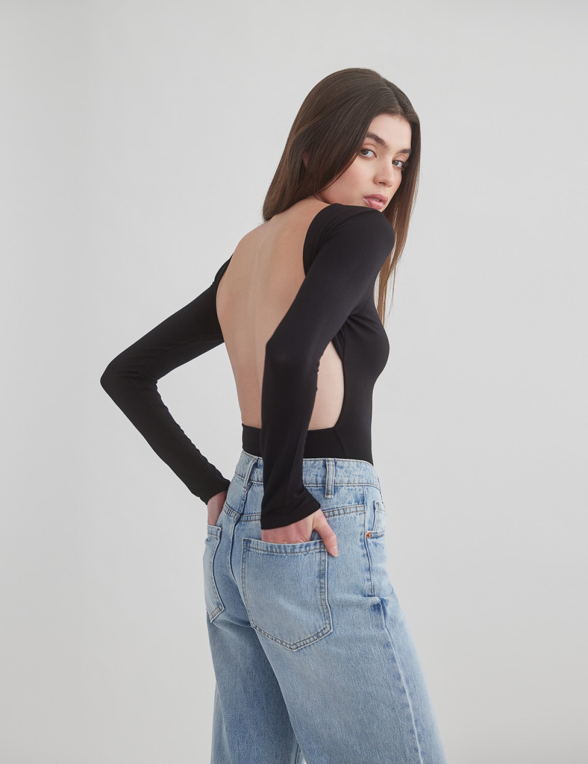 Bamboo longsleeve openback bodysuit-2