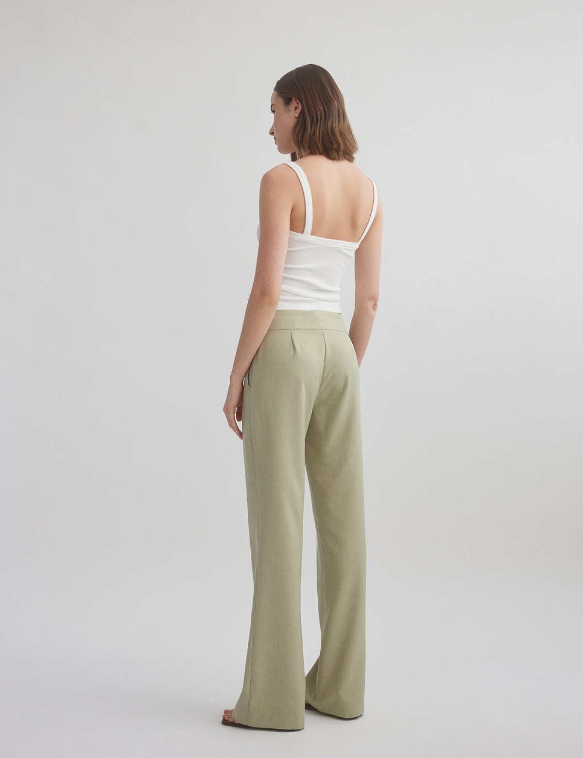 Mid-rise textured trousers-2