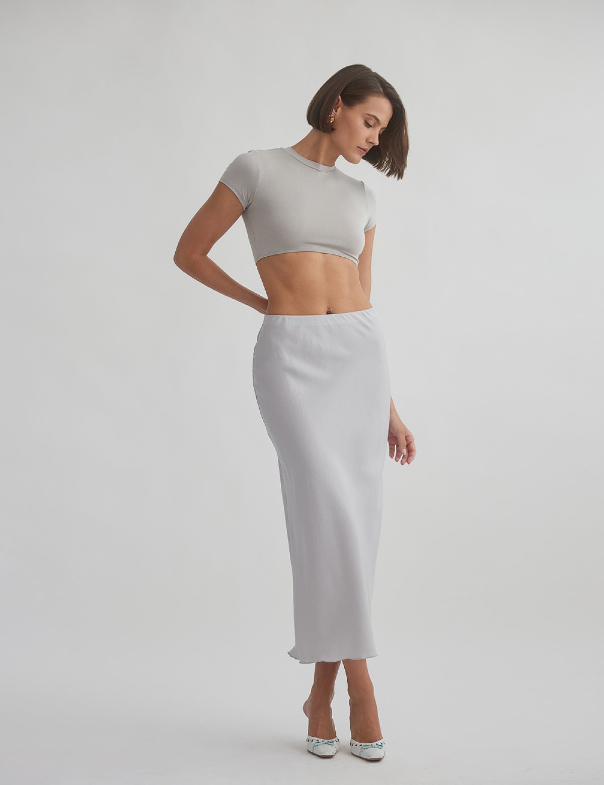 Midi textured skirt-5