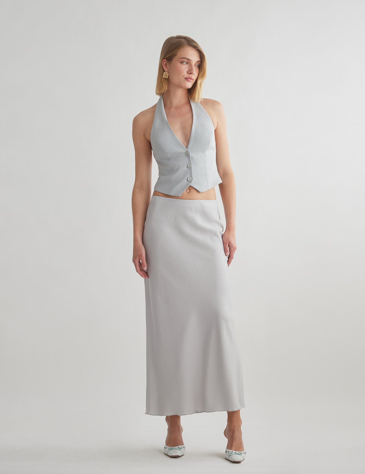 Midi textured skirt-8