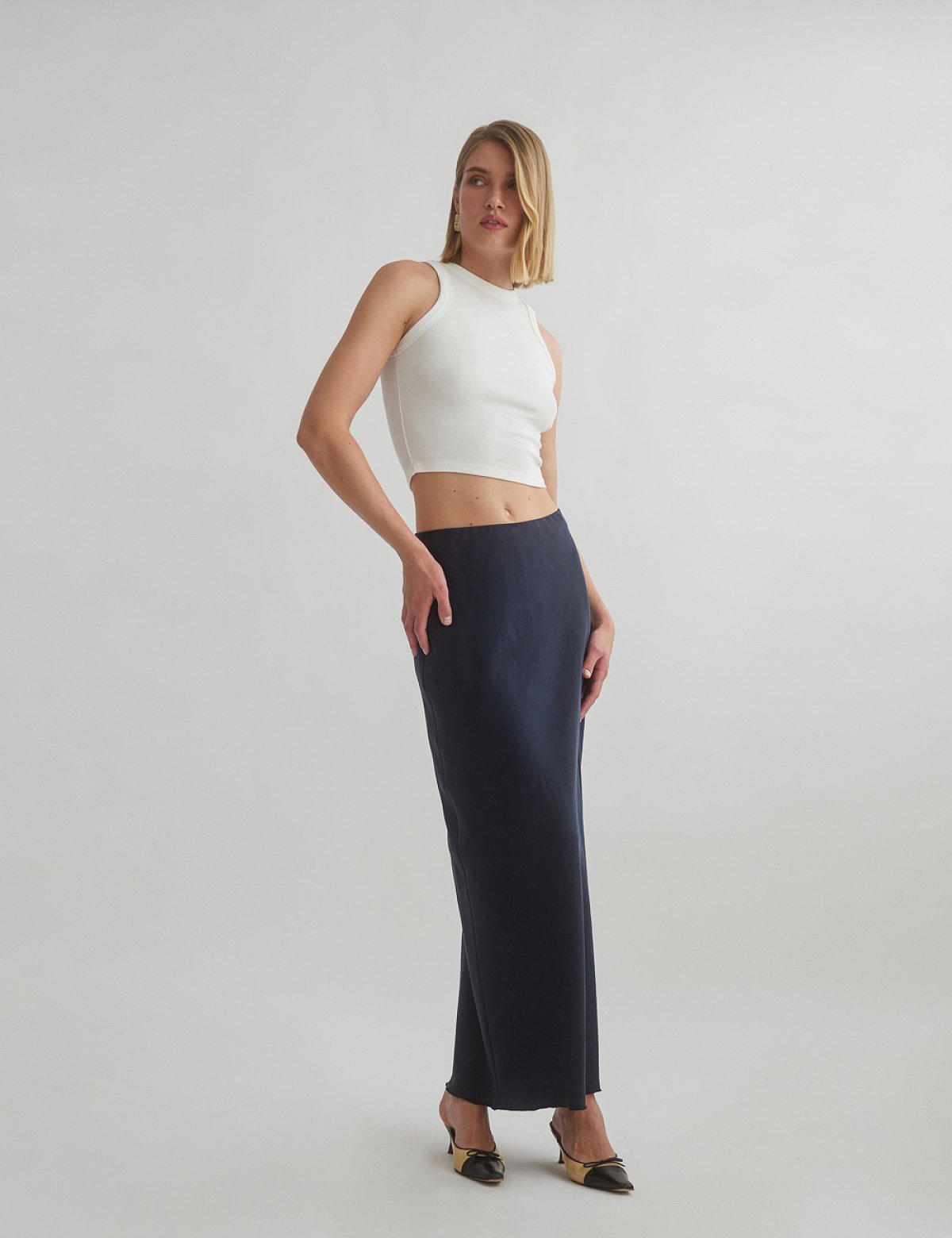 Midi textured skirt-1