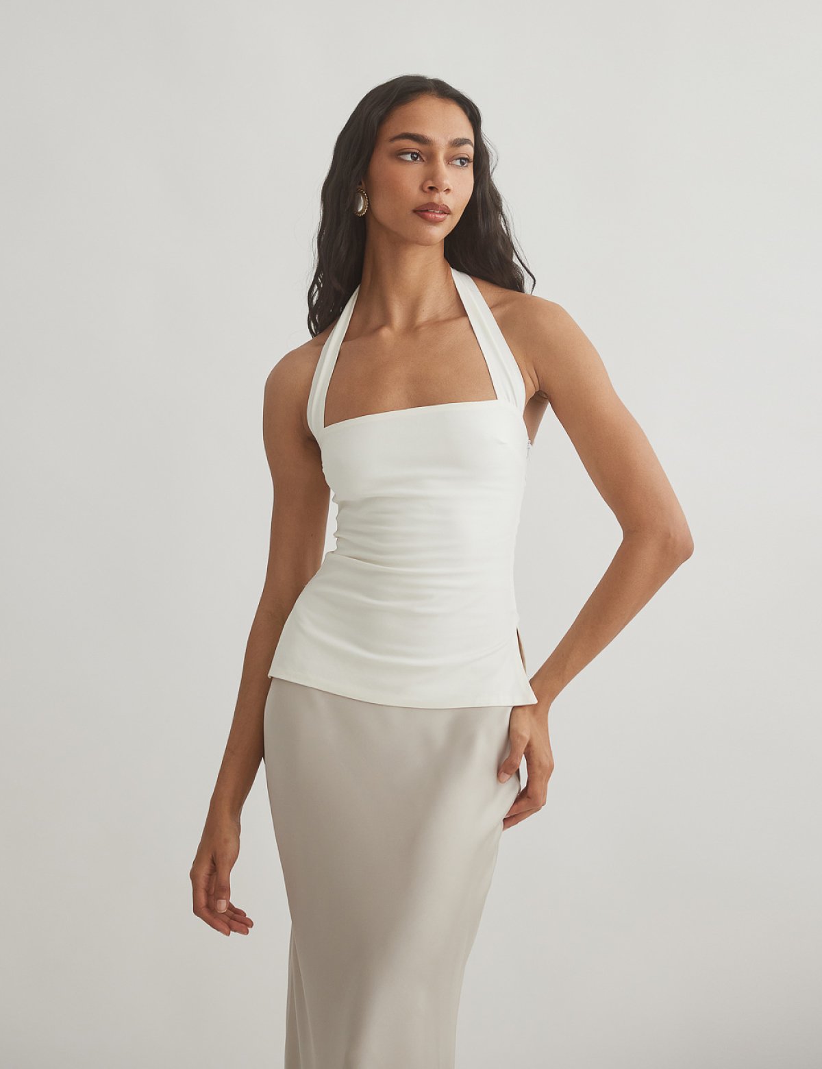 Poplin halter blouse-4