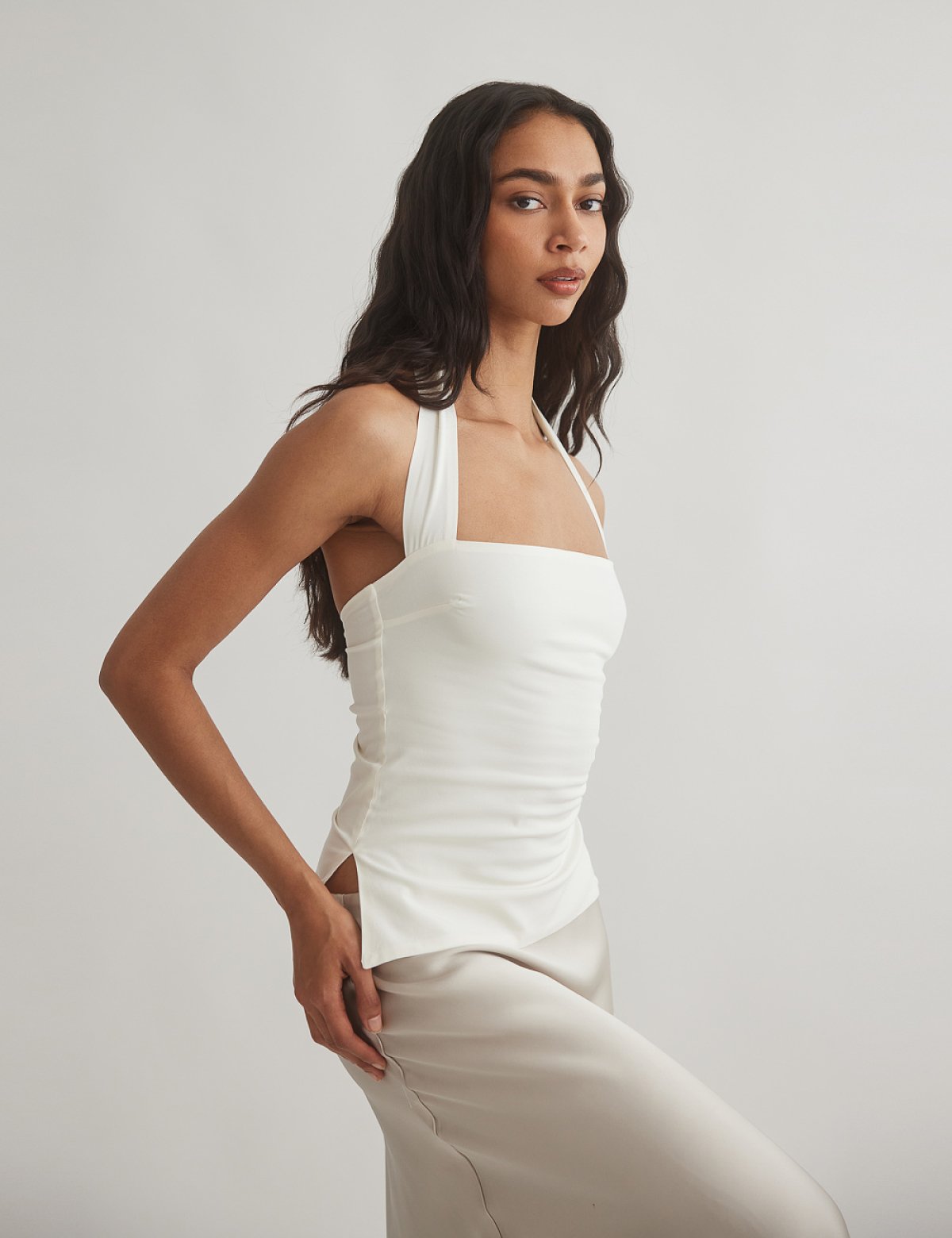 Poplin halter blouse-3