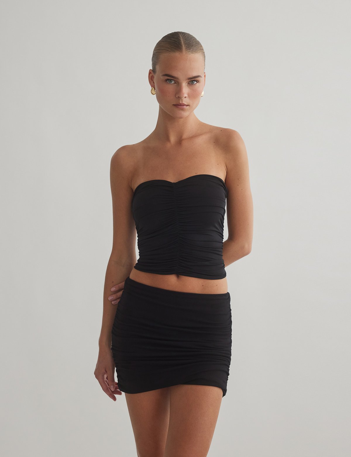 Ruched strapless top-3