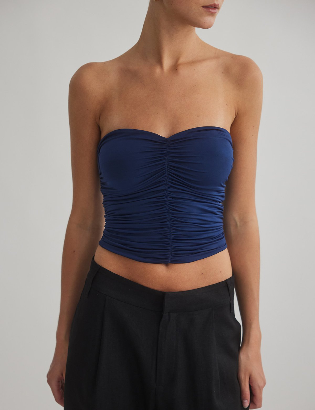Ruched strapless top-7