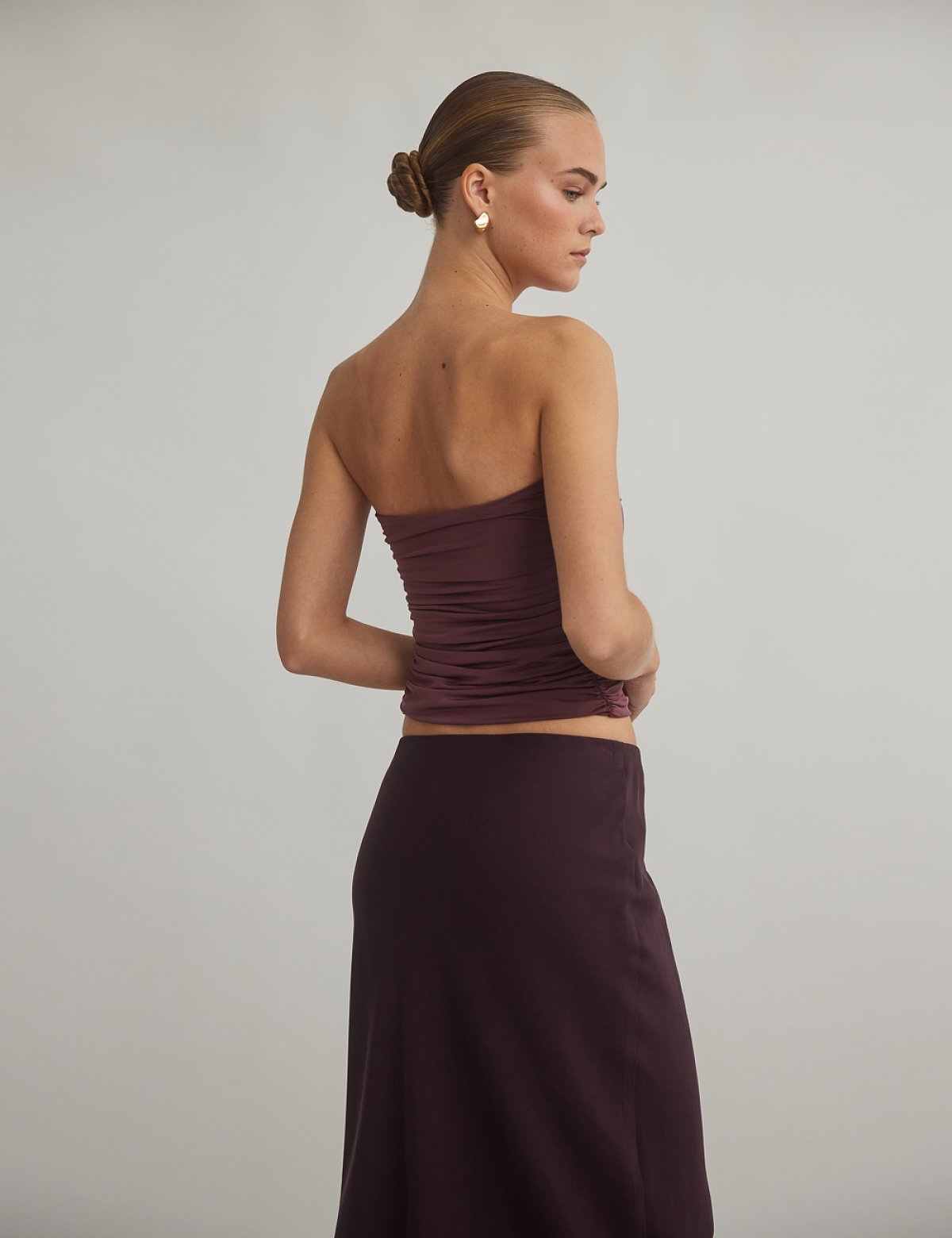 Ruched strapless top-10