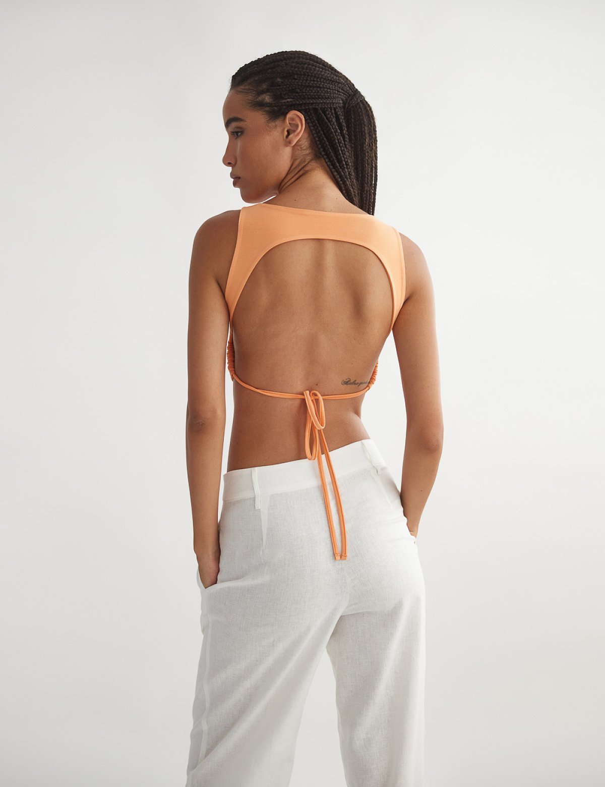 Γυναικεία αμάνικη μπλούζα bamboo με δέσιμο