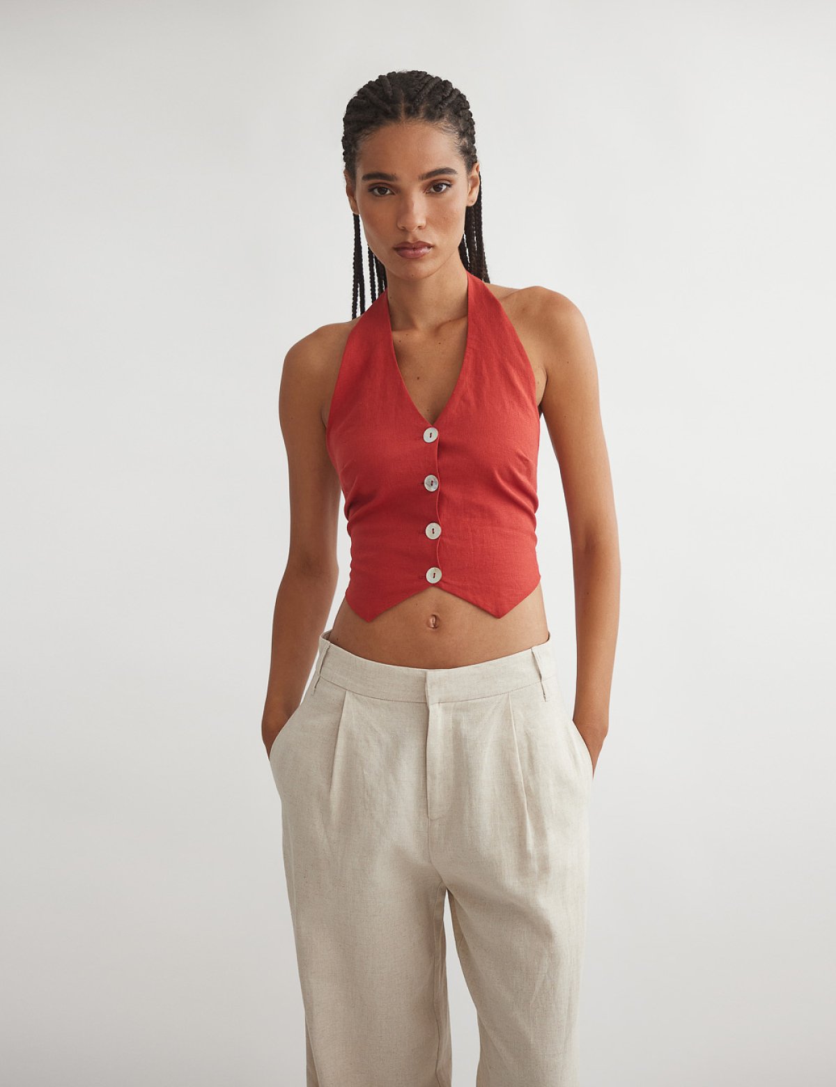 Linen halter vest-10
