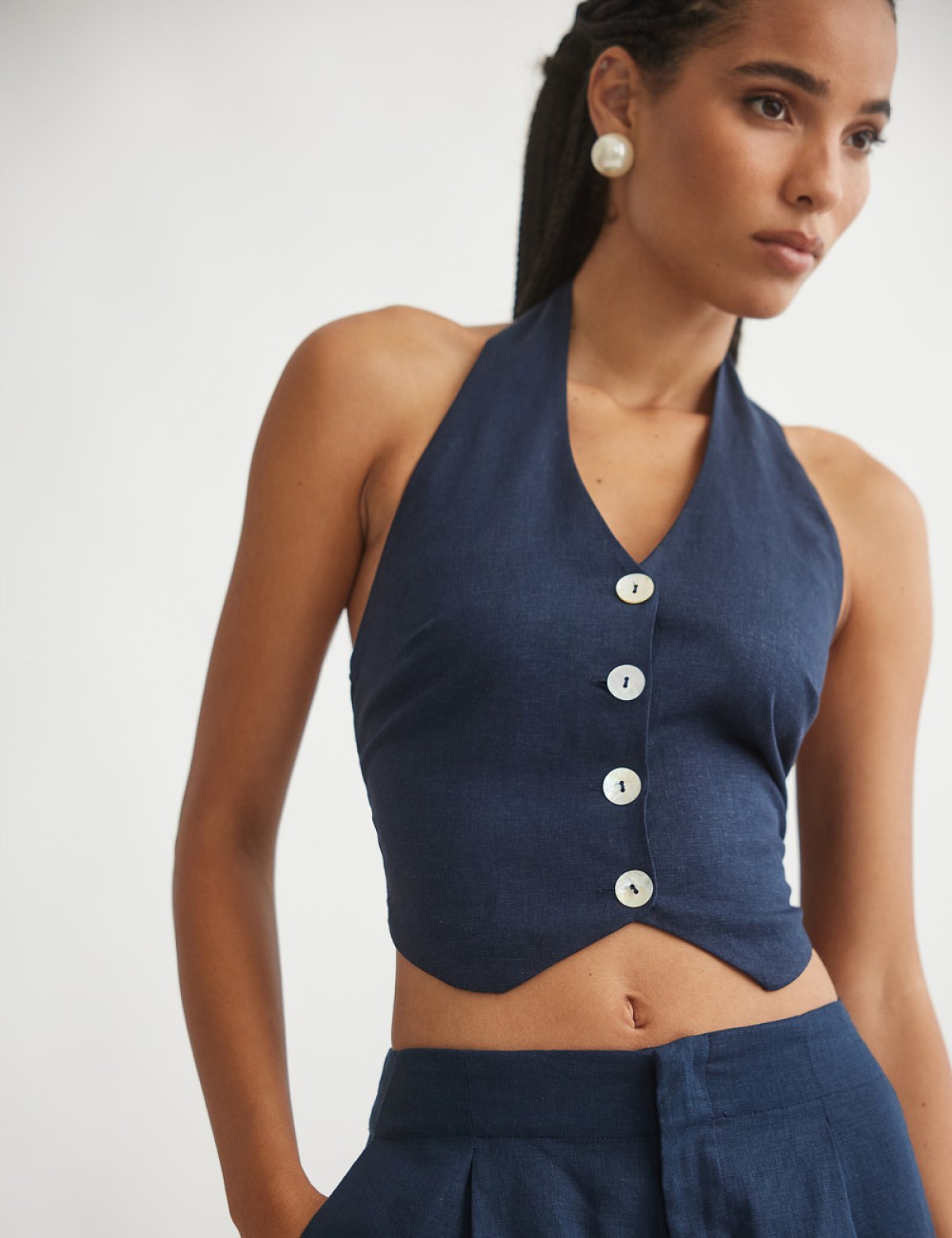 Linen halter vest-12