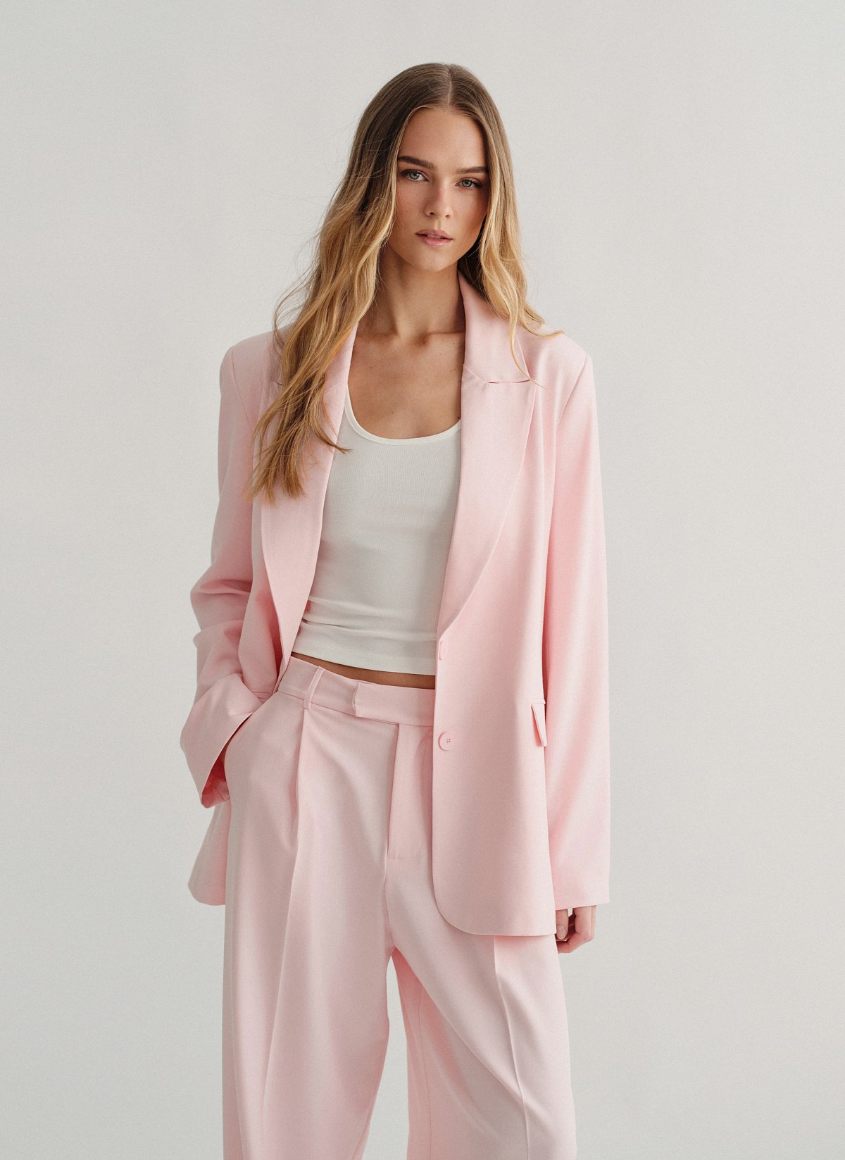 Γυναικείο υφασμάτινο oversized μπλέιζερ