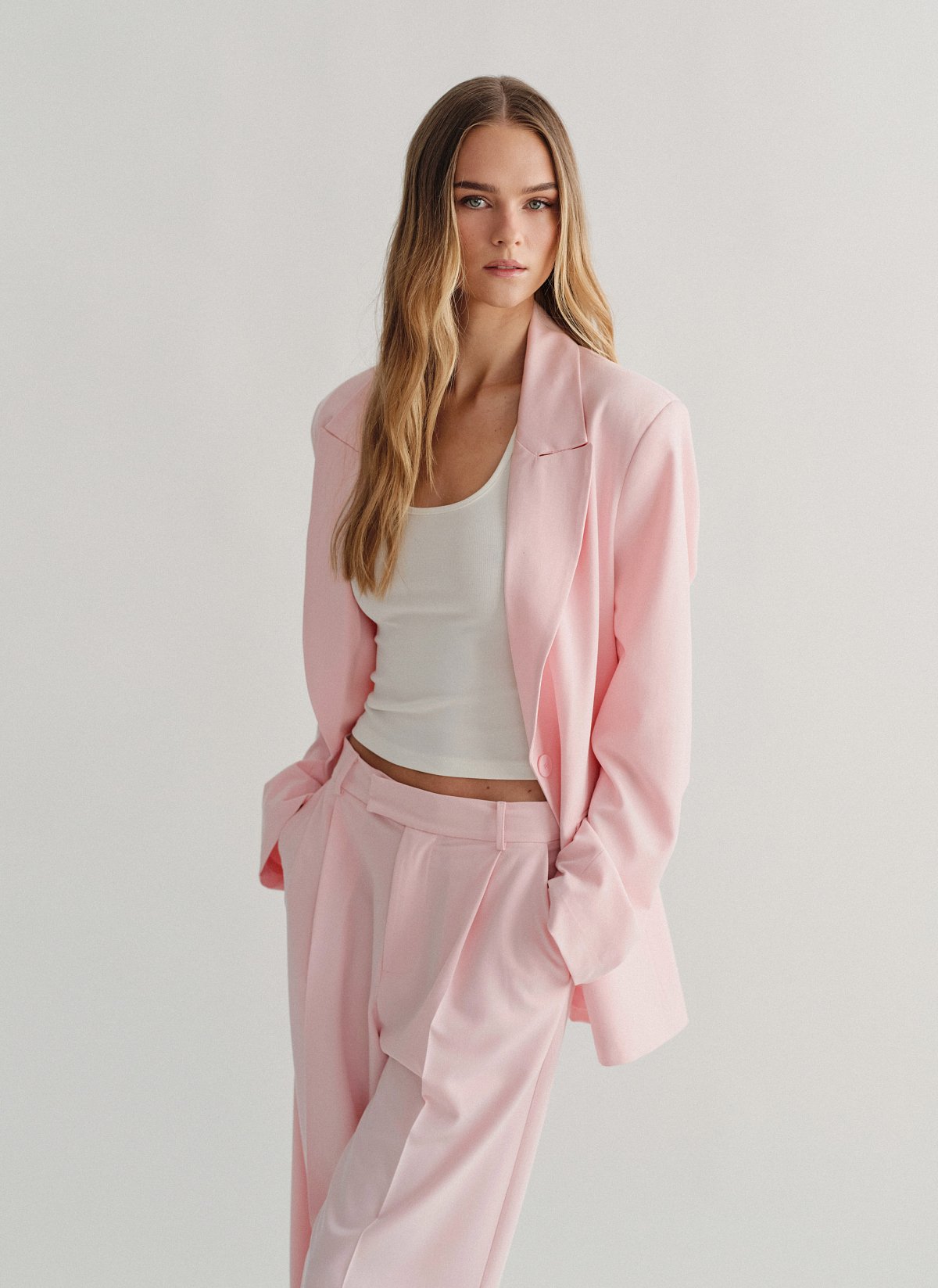 Γυναικείο υφασμάτινο oversized μπλέιζερ