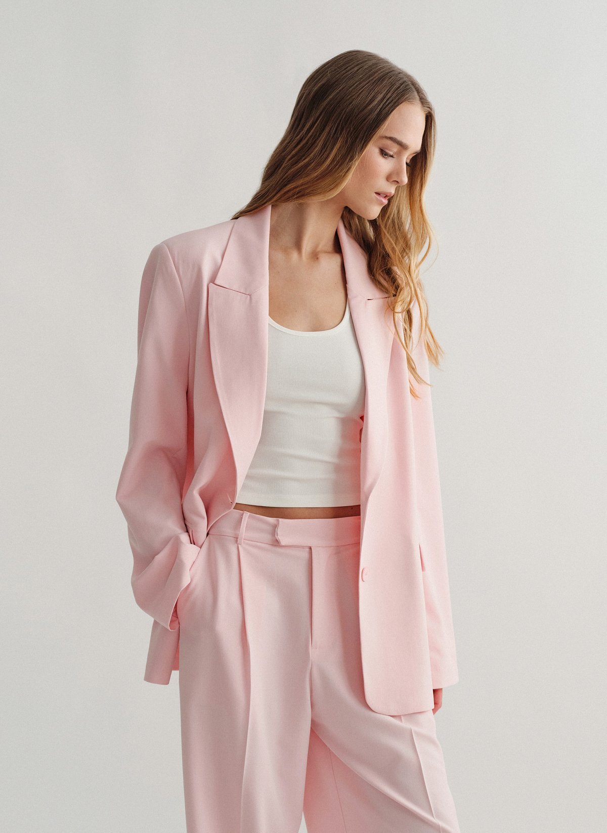 Γυναικείο υφασμάτινο oversized μπλέιζερ