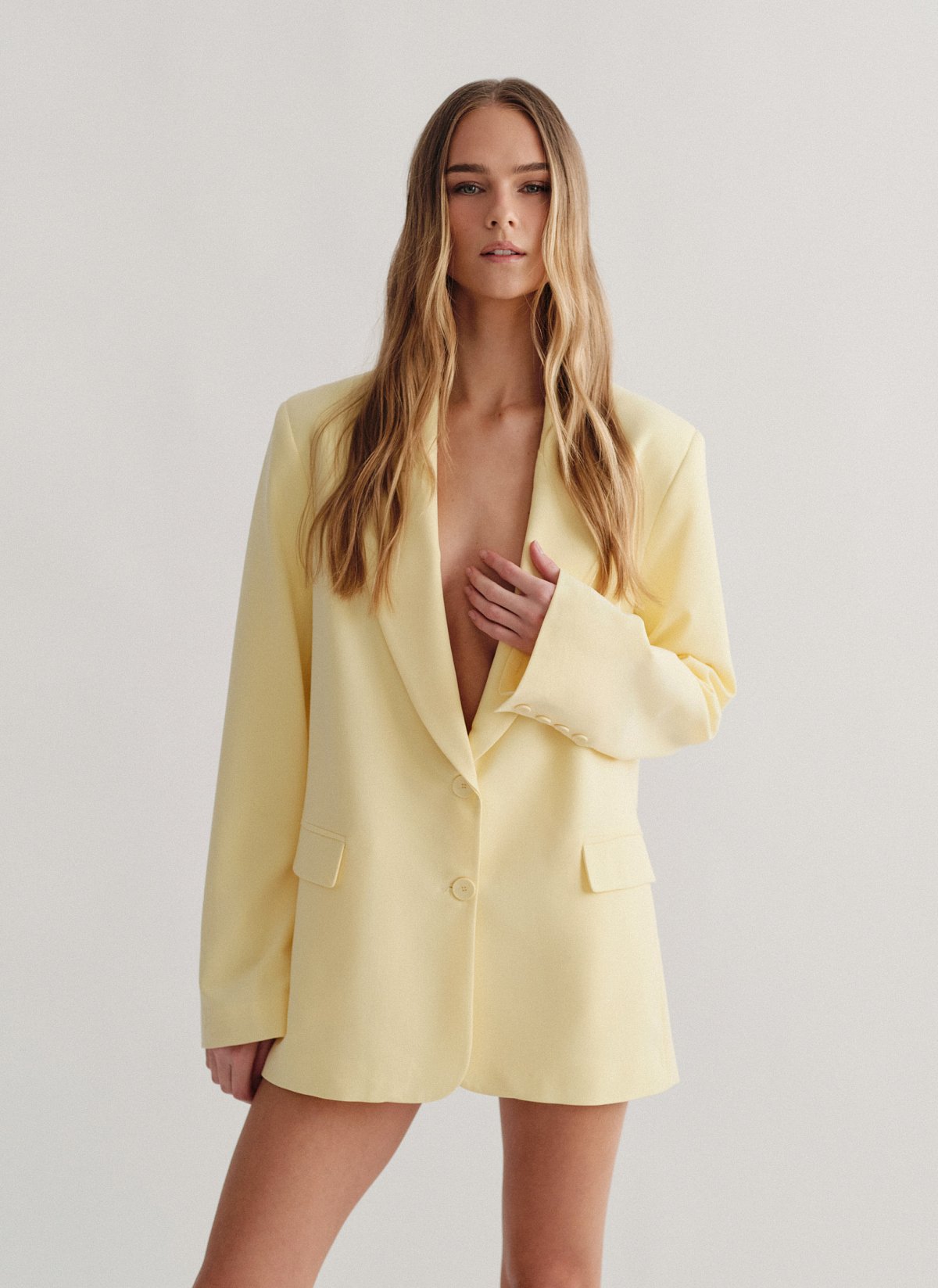 Γυναικείο υφασμάτινο oversized μπλέιζερ