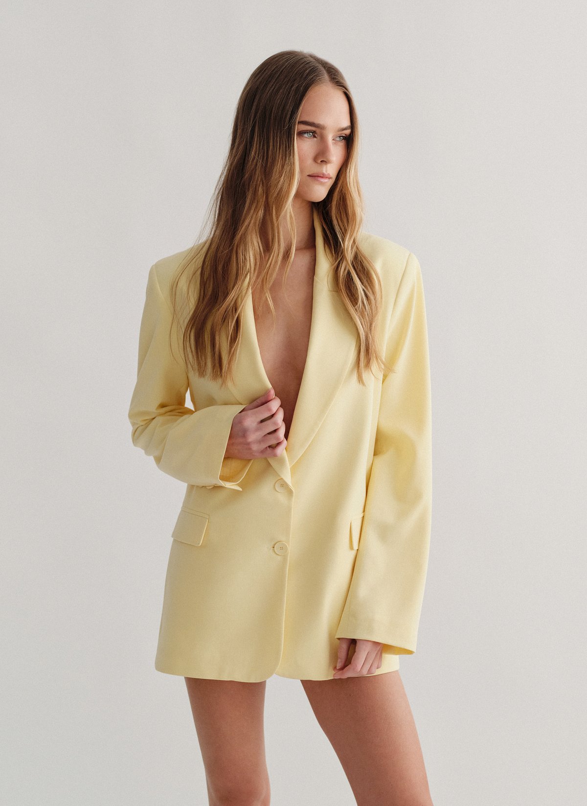 Γυναικείο υφασμάτινο oversized μπλέιζερ