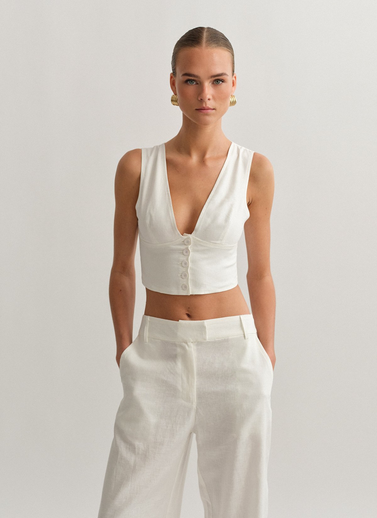 Γυναικείο λινό γιλέκο