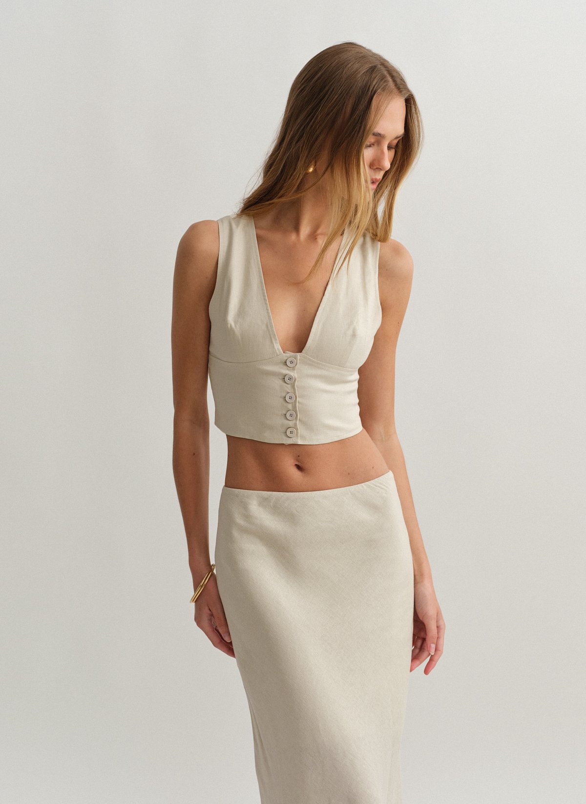 Γυναικείο λινό γιλέκο