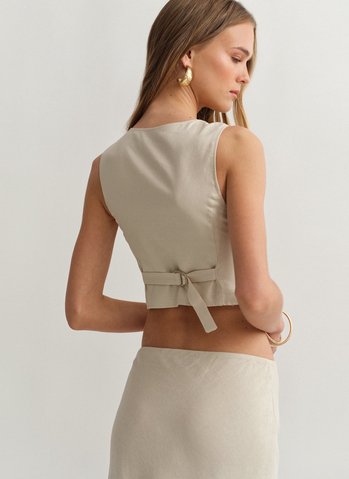 Γυναικείο λινό γιλέκο