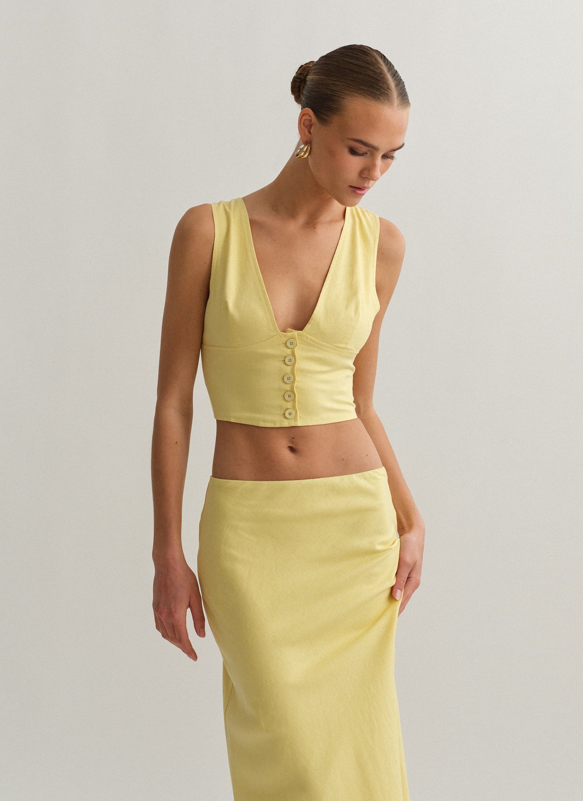 Γυναικείο λινό γιλέκο