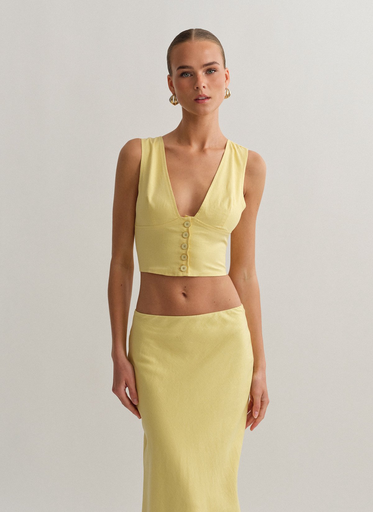 Γυναικείο λινό γιλέκο