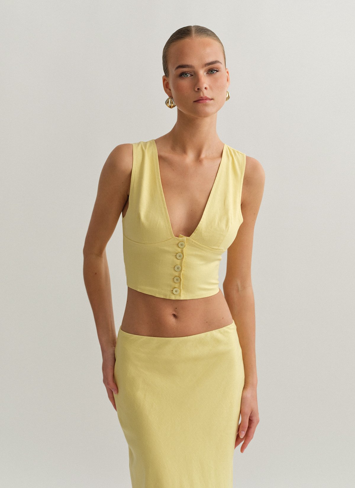 Γυναικείο λινό γιλέκο