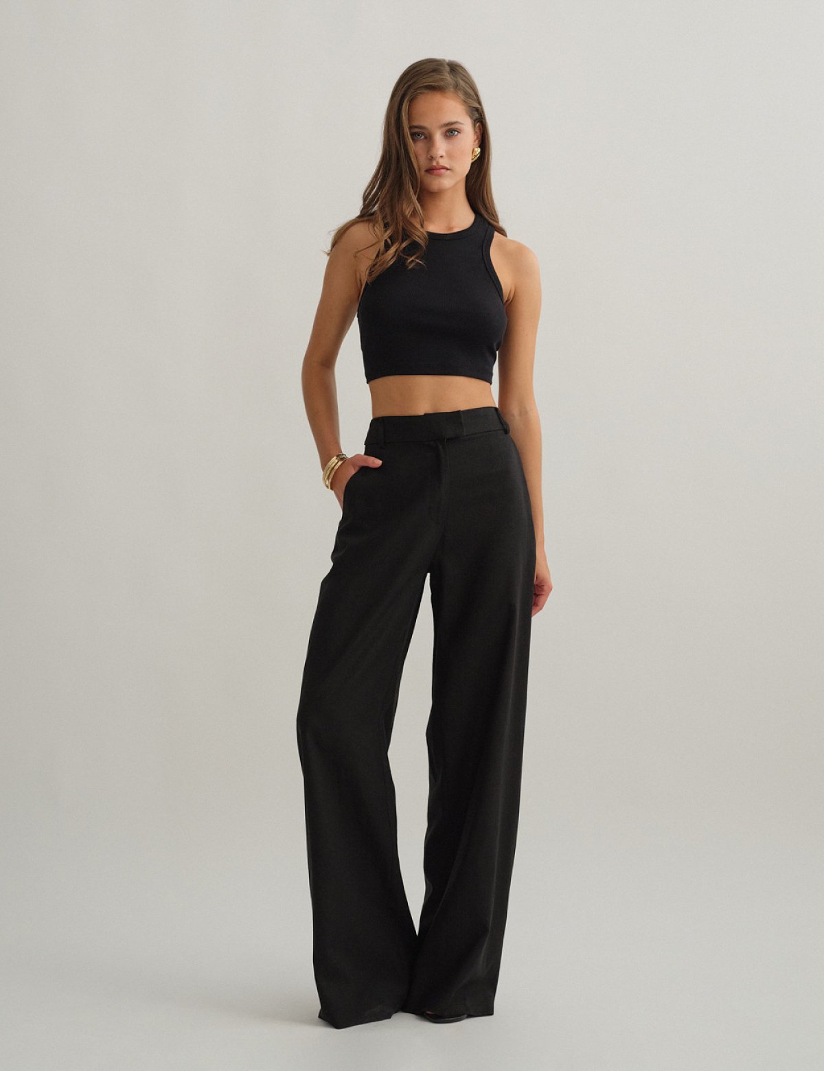 Λινό ίσιο παντελόνι-23