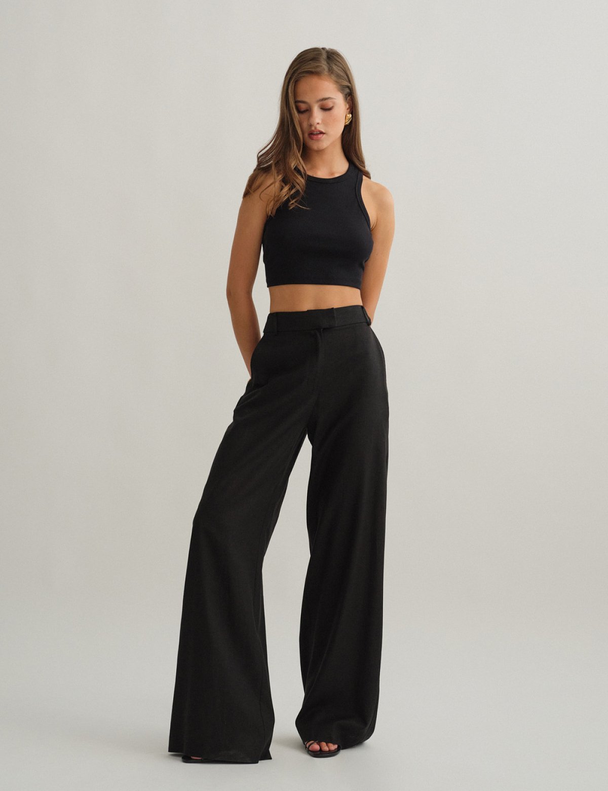 Λινό ίσιο παντελόνι-24