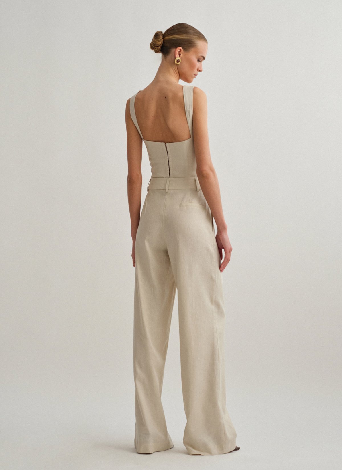 Γυναικείο λινό ίσιο παντελόνι