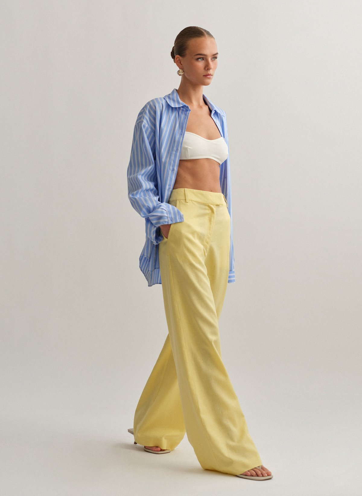 Γυναικείο λινό ίσιο παντελόνι