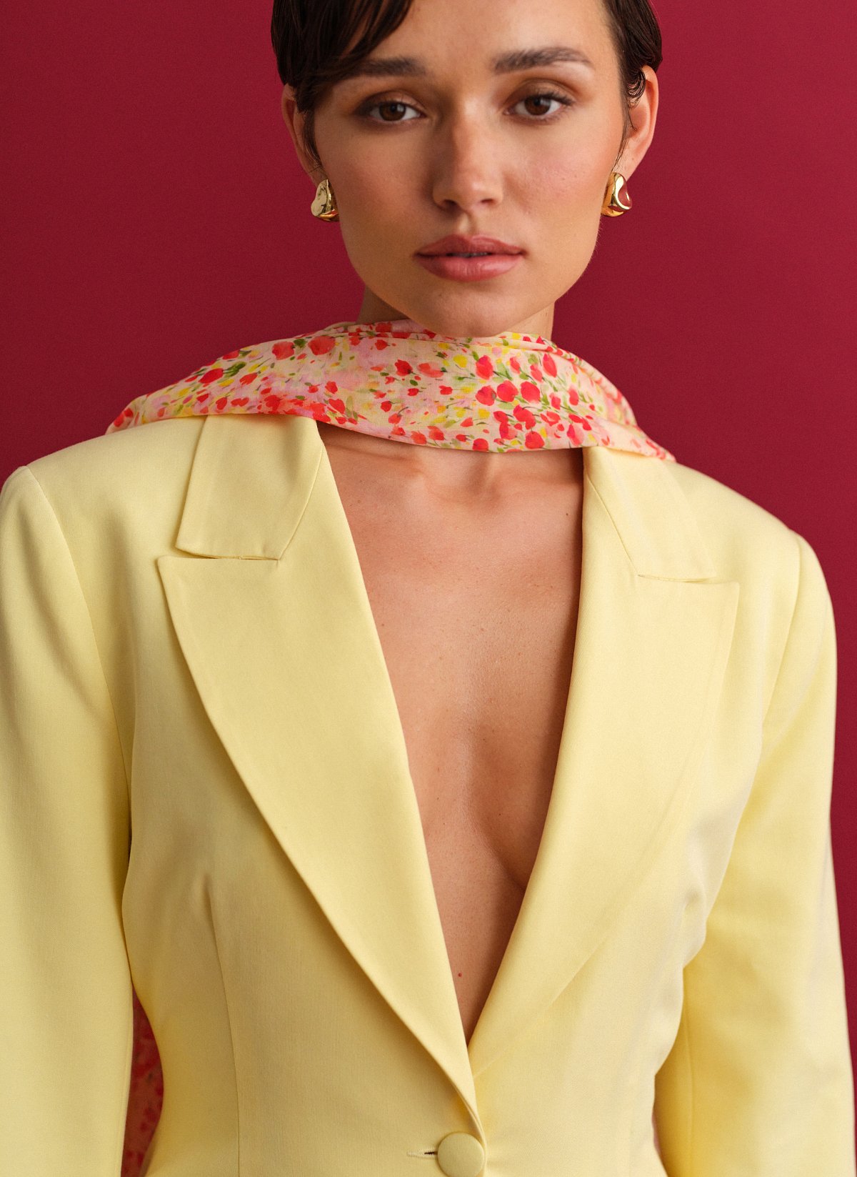 Γυναικείο υφασμάτινο μεσάτο μπλέιζερ