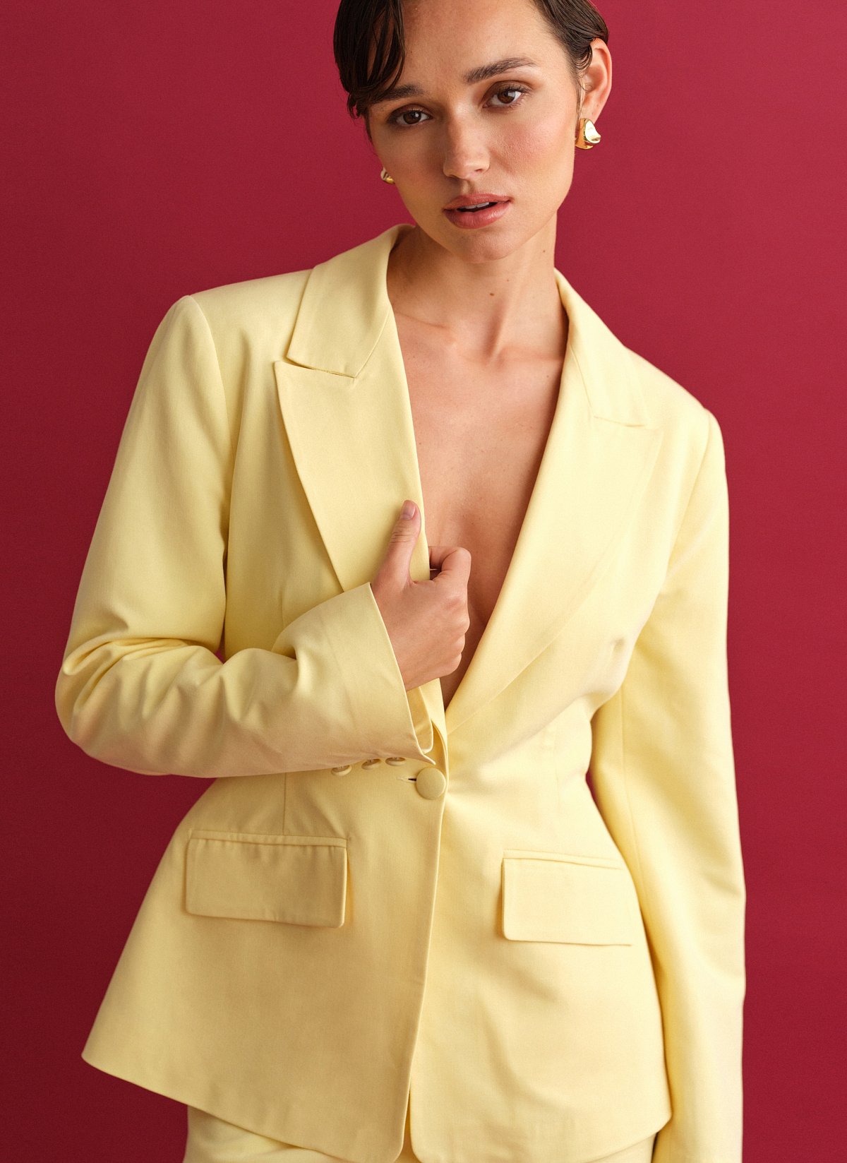 Γυναικείο υφασμάτινο μεσάτο μπλέιζερ