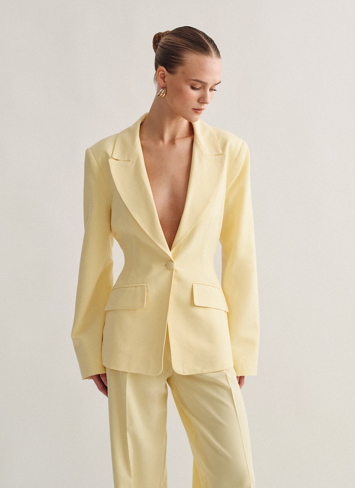 Γυναικείο υφασμάτινο μεσάτο μπλέιζερ