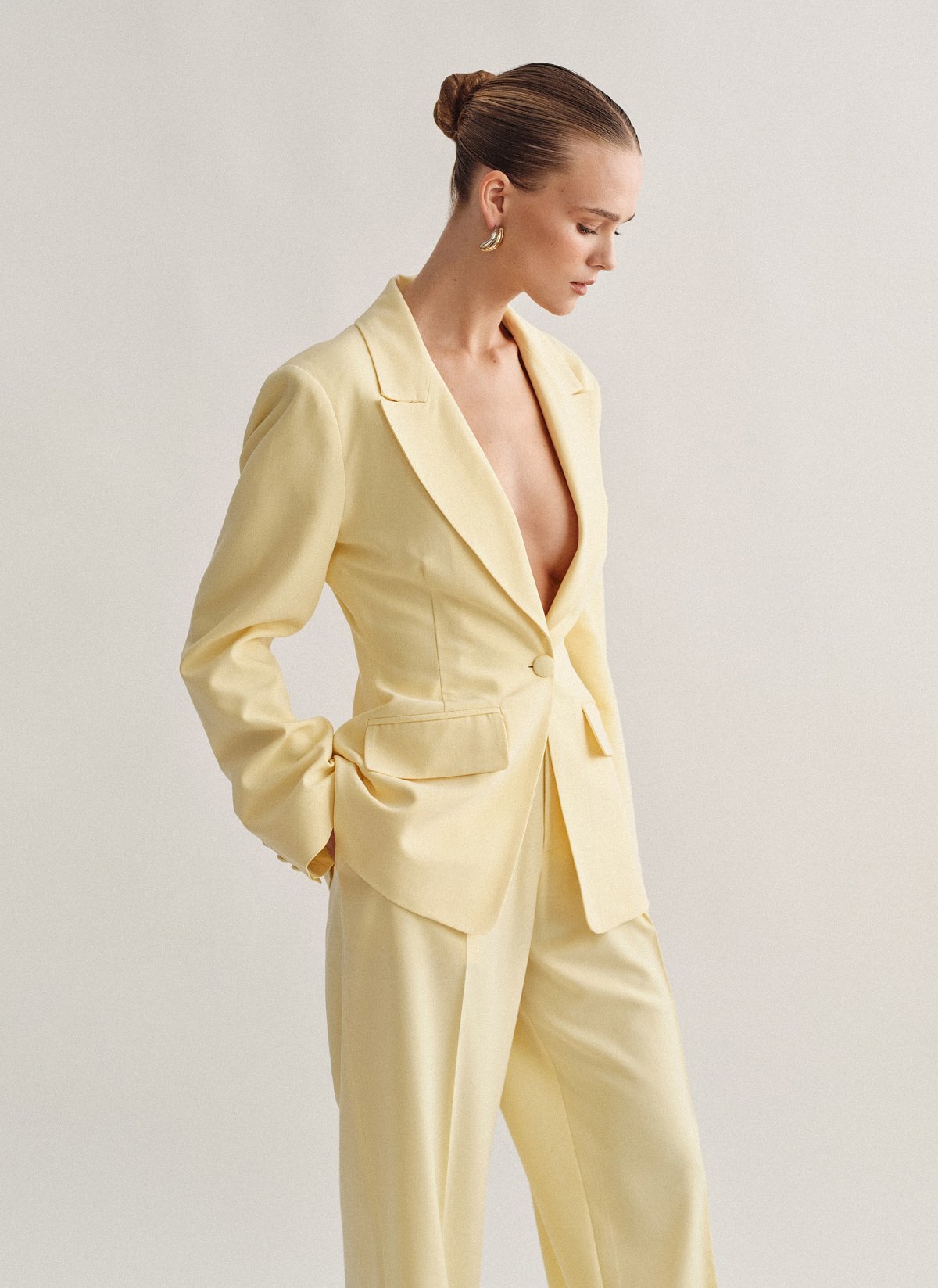 Γυναικείο υφασμάτινο μεσάτο μπλέιζερ