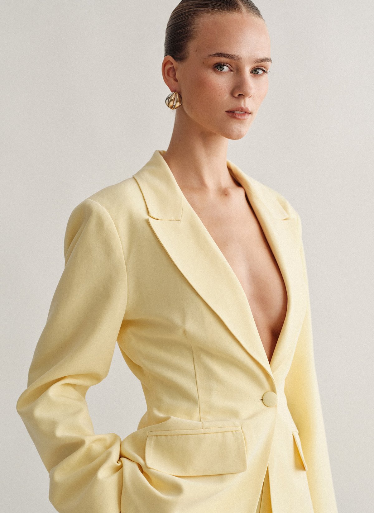 Γυναικείο υφασμάτινο μεσάτο μπλέιζερ