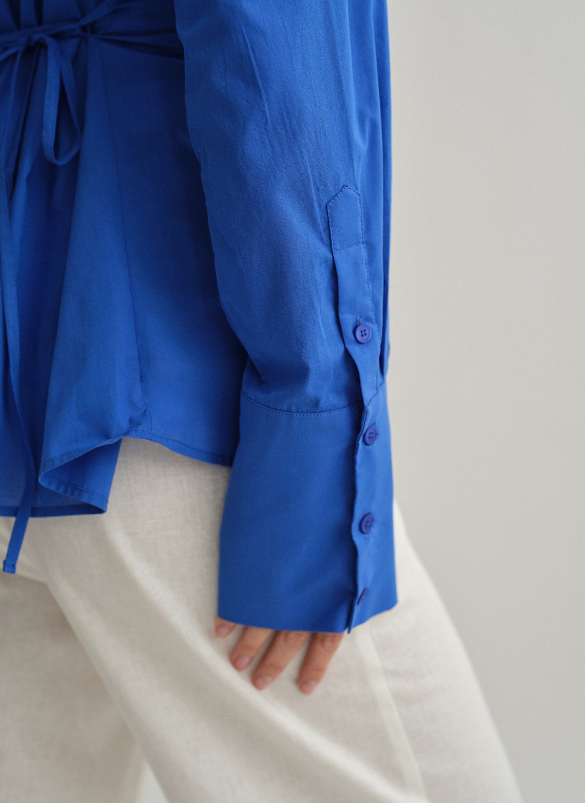 Γυναικείο πουκάμισο ποπλίνα με αποσπώμενη ζώνη